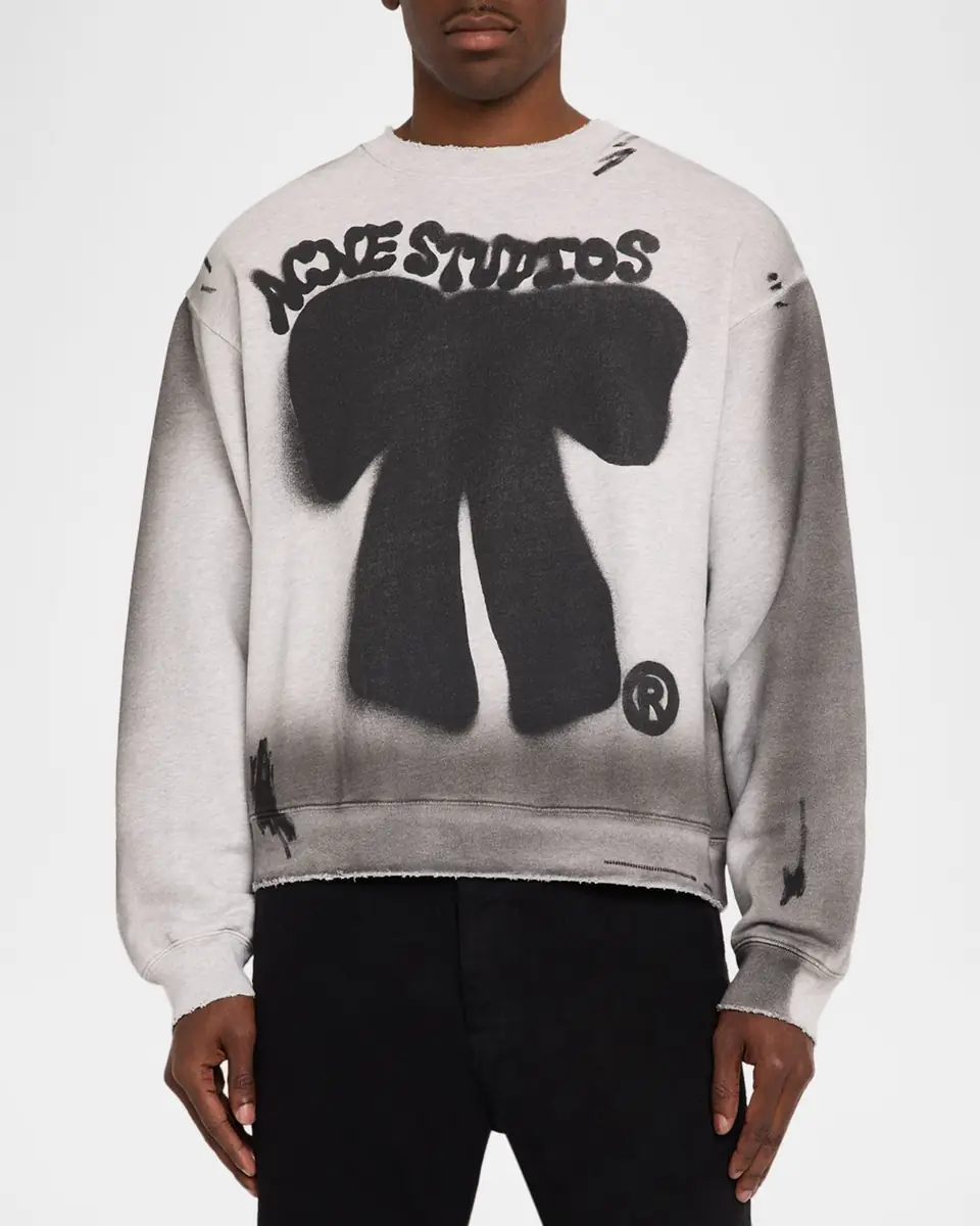 Acne Studios Men's Fransiska Cotton Sweatshirt | Thumbnail 4 Acne Studios Men's Fransiska Cotton Sweatshirt | Thumbnail 4