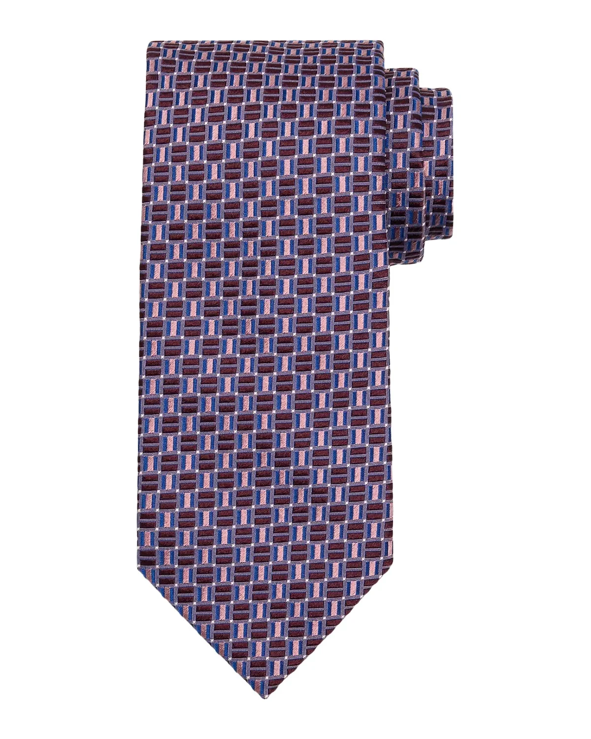 Brioni Men's Geometric Square Jacquard Silk Tie