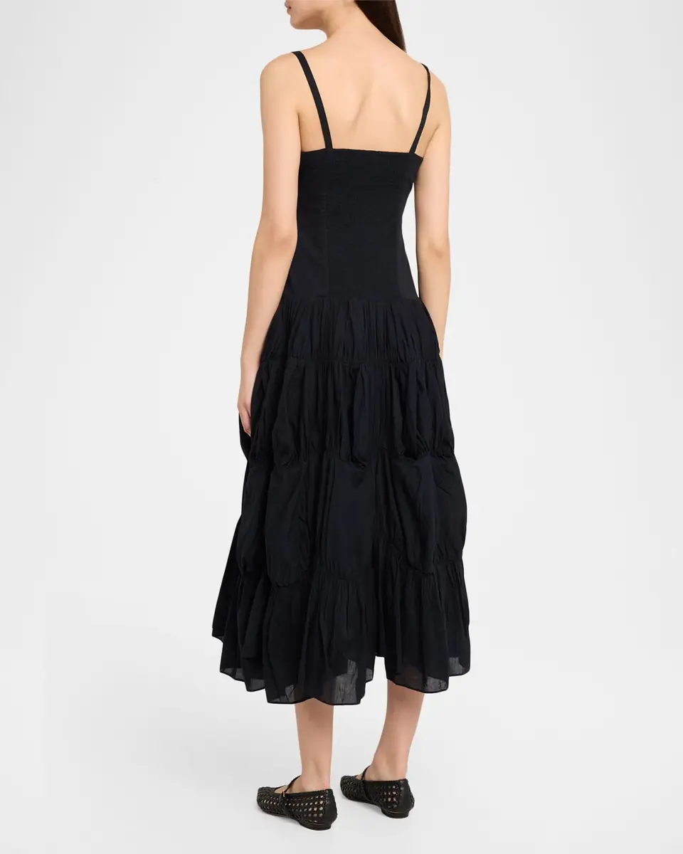 Ulla Johnson Emmalina Tiered Cotton Midi Dress | Thumbnail 3 Ulla Johnson Emmalina Tiered Cotton Midi Dress | Thumbnail 3