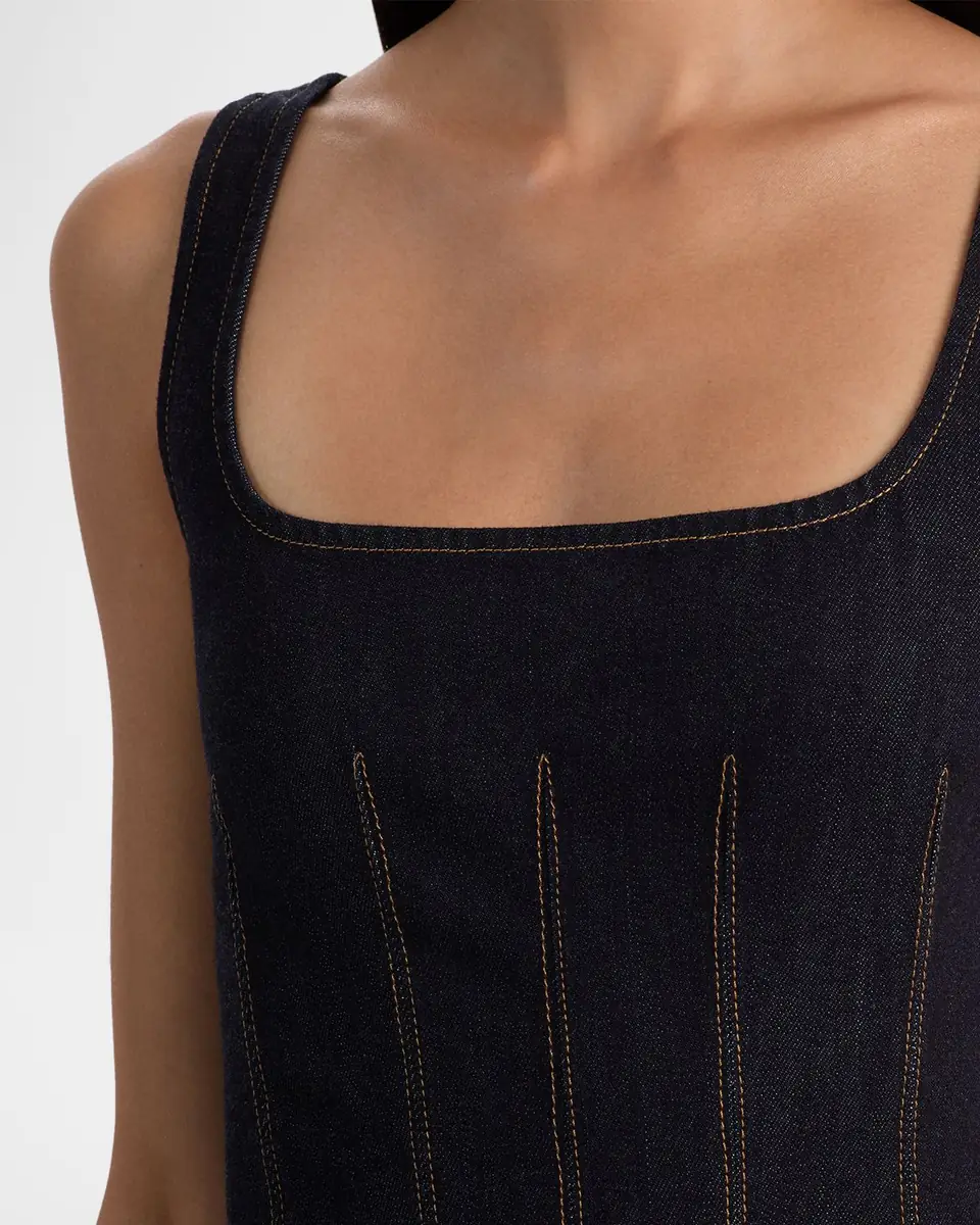 ALICE + OLIVIA Hollis Flared Denim Mini Dress | Thumbnail 5 ALICE + OLIVIA Hollis Flared Denim Mini Dress | Thumbnail 5