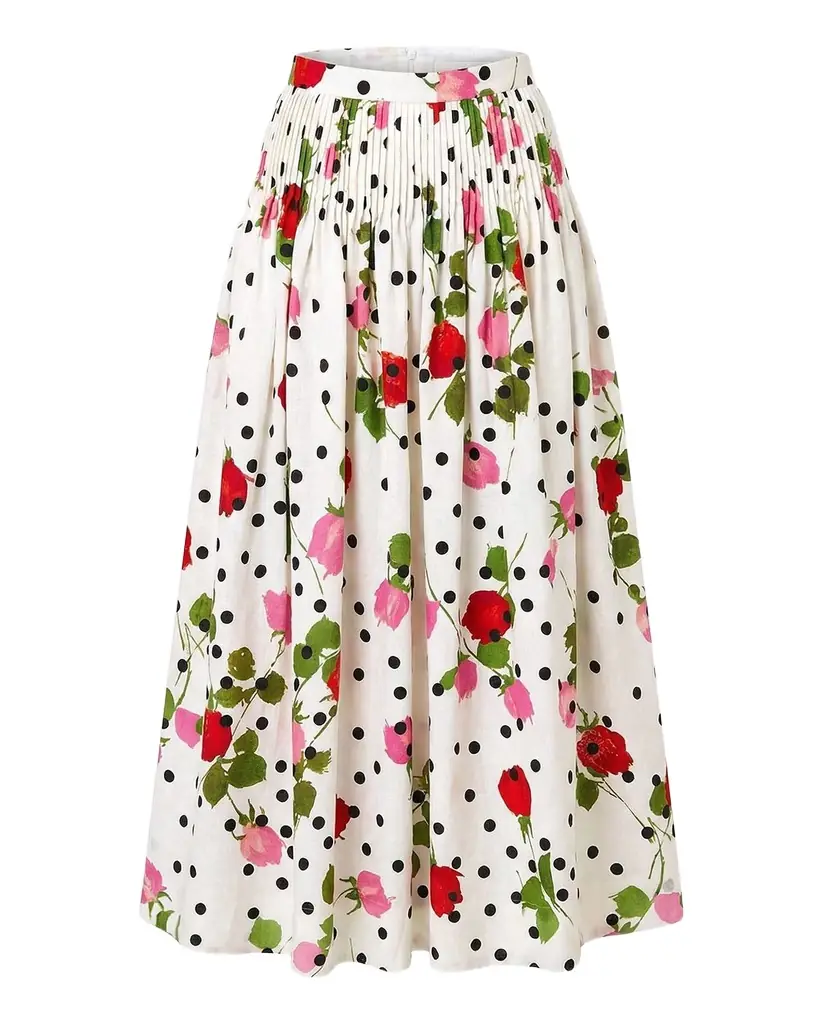 NICHOLAS Amabelle Pleated Floral-Print Midi Skirt | Image 1 NICHOLAS Amabelle Pleated Floral-Print Midi Skirt | Image 1
