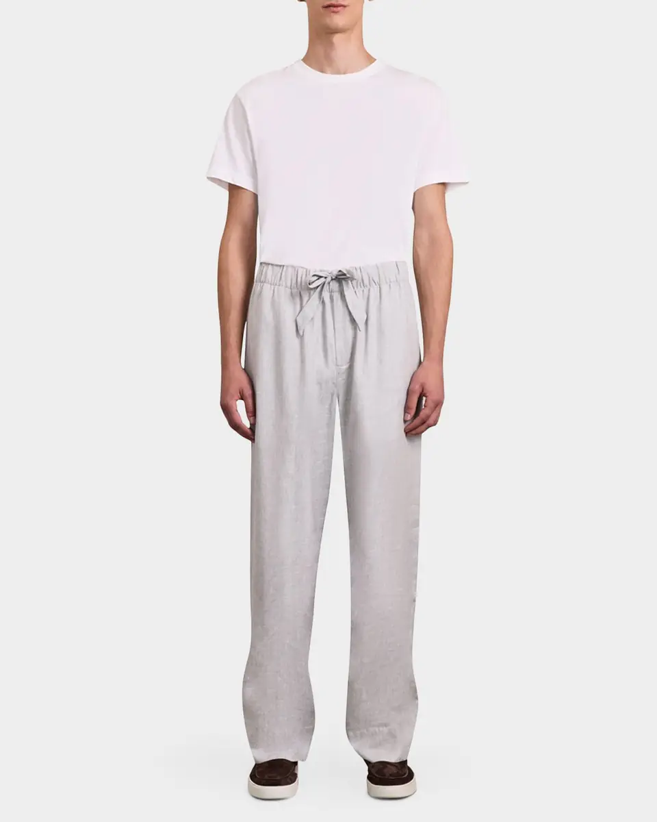 Frescobol Carioca Men's Oscar Linen & Cotton Drawstring Trousers | Thumbnail 2 Frescobol Carioca Men's Oscar Linen & Cotton Drawstring Trousers | Thumbnail 2