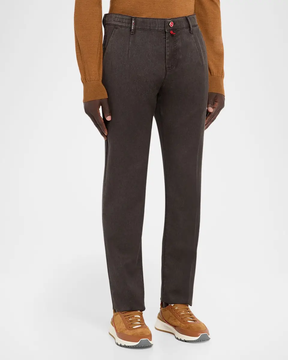 Kiton Men's Washed-Effect Wool Four-Pocket Pants | Thumbnail 4