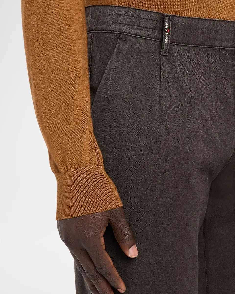 Kiton Men's Washed-Effect Wool Four-Pocket Pants | Thumbnail 5