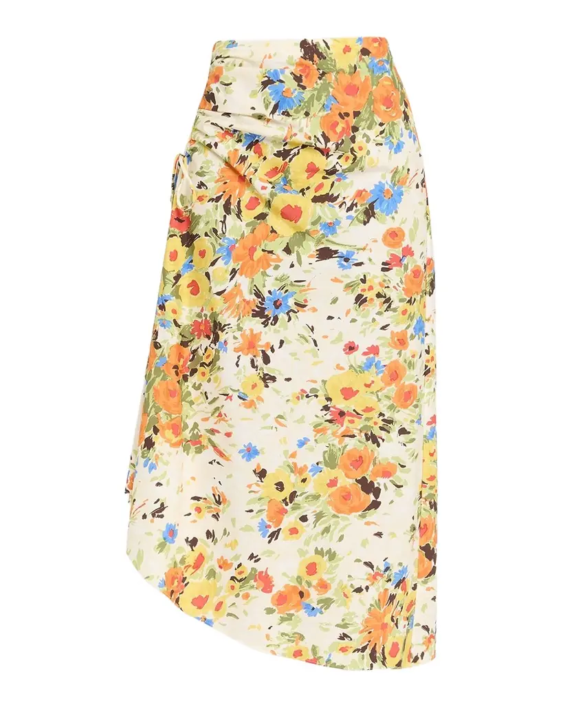 A.L.C. Naomi Floral Draped Midi Skirt | Image 1 A.L.C. Naomi Floral Draped Midi Skirt | Image 1