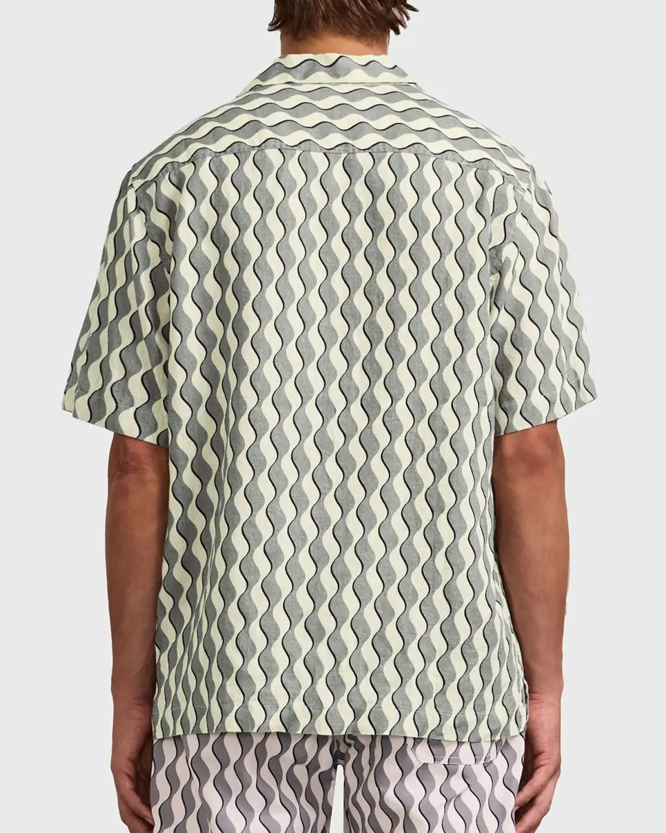 Frescobol Carioca Roberto Geometric Linen Button-Down Shirt | Thumbnail 4 Frescobol Carioca Roberto Geometric Linen Button-Down Shirt | Thumbnail 4