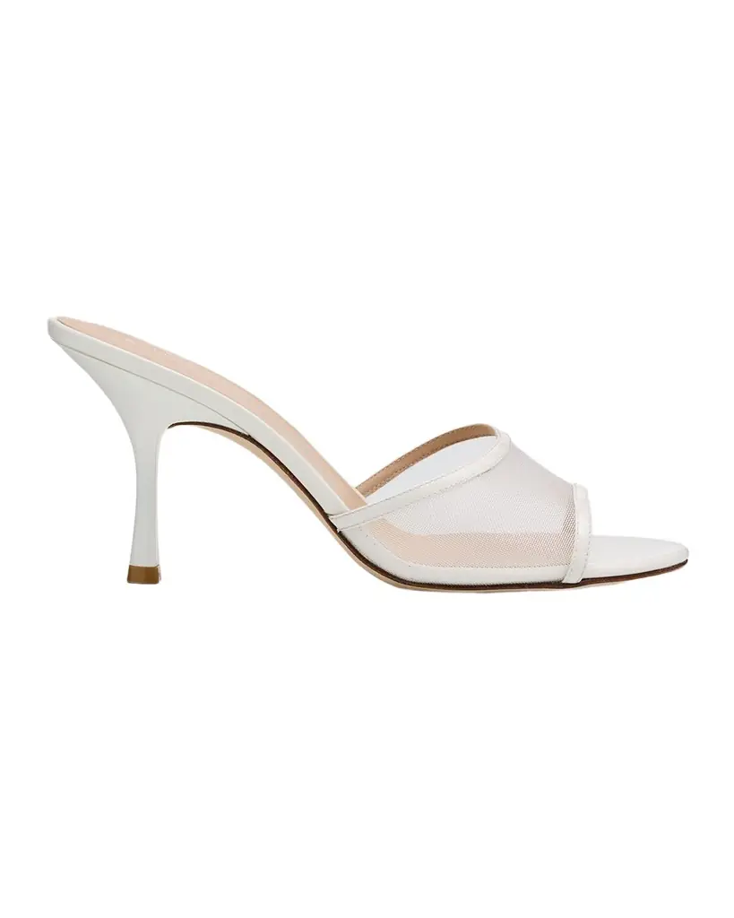Stuart Weitzman 85mm Bareitall Mesh and Patent Leather Sandals