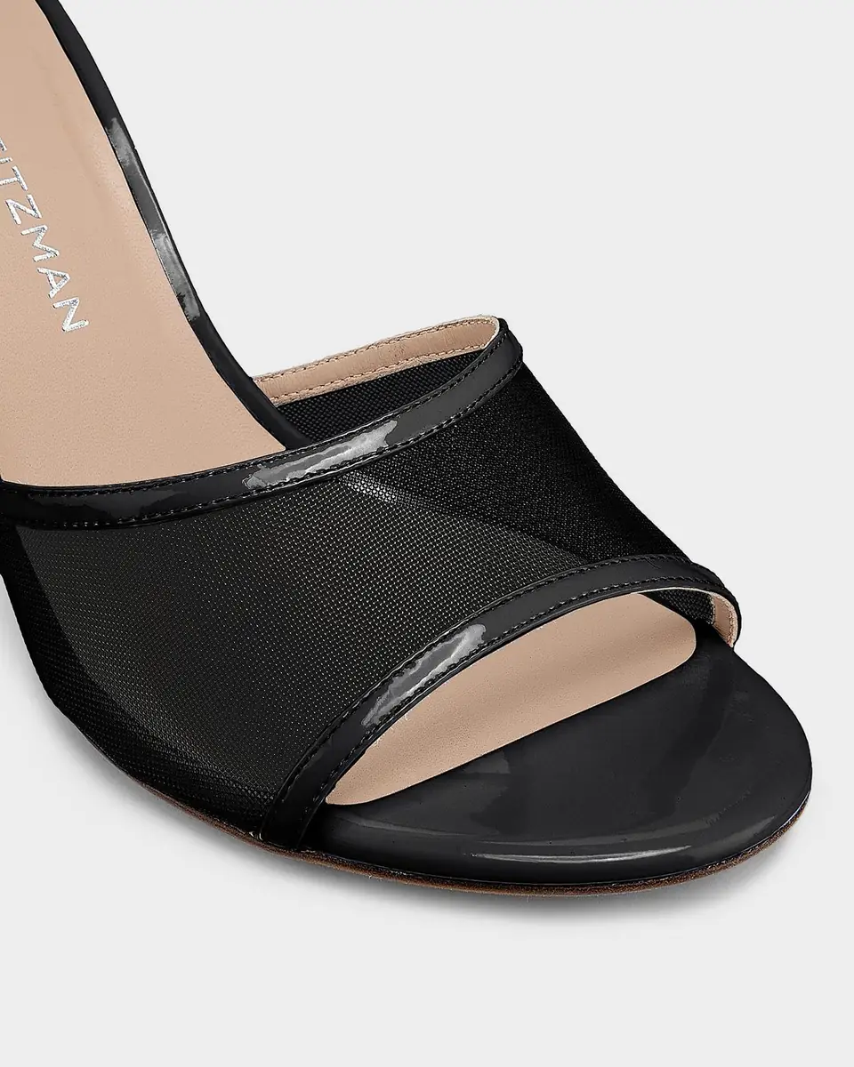 Stuart Weitzman 85mm Bareitall Mesh and Patent Leather Sandals | Thumbnail 2 Stuart Weitzman 85mm Bareitall Mesh and Patent Leather Sandals | Thumbnail 2