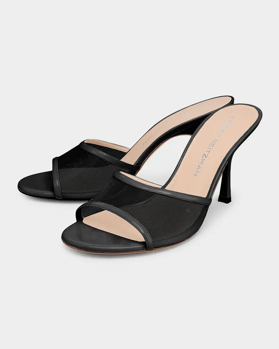 Stuart Weitzman 85mm Bareitall Mesh and Patent Leather Sandals | Thumbnail 3 Stuart Weitzman 85mm Bareitall Mesh and Patent Leather Sandals | Thumbnail 3