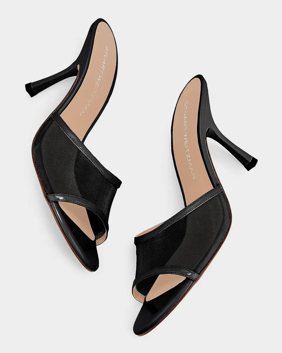 Stuart Weitzman 85mm Bareitall Mesh and Patent Leather Sandals | Thumbnail 5 Stuart Weitzman 85mm Bareitall Mesh and Patent Leather Sandals | Thumbnail 5