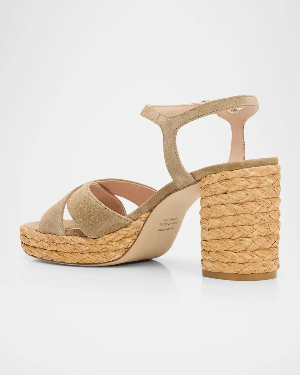 Stuart Weitzman 80mm Dayna Suede Espadrille Platform Sandals | Thumbnail 2 Stuart Weitzman 80mm Dayna Suede Espadrille Platform Sandals | Thumbnail 2