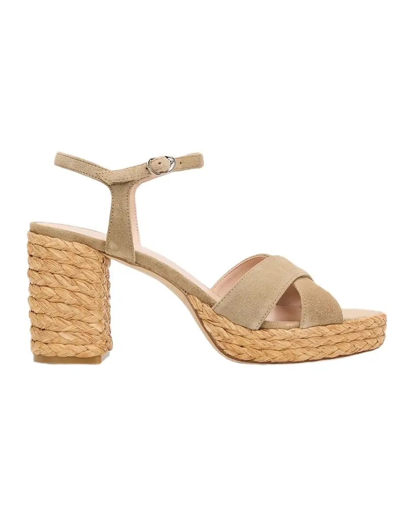 Stuart Weitzman 80mm Dayna Suede Espadrille Platform Sandals | Image 1 Stuart Weitzman 80mm Dayna Suede Espadrille Platform Sandals | Image 1