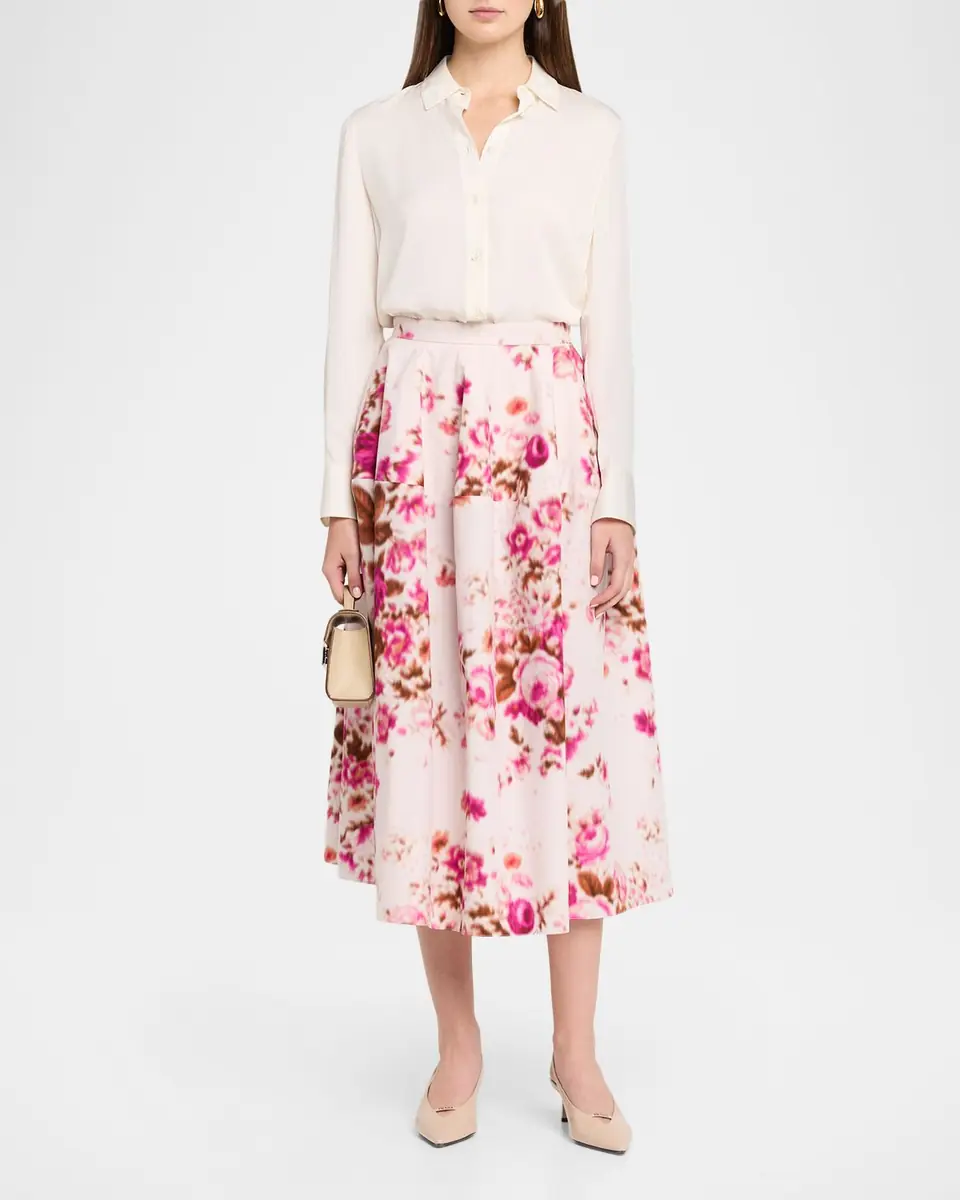 Erdem Floral-Print Cotton Midi Skirt | Thumbnail 2 Erdem Floral-Print Cotton Midi Skirt | Thumbnail 2
