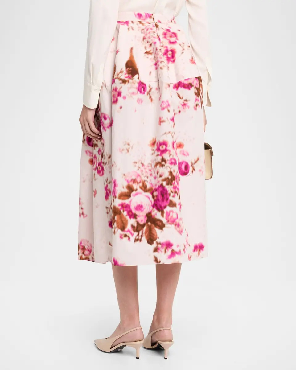 Erdem Floral-Print Cotton Midi Skirt | Thumbnail 3 Erdem Floral-Print Cotton Midi Skirt | Thumbnail 3