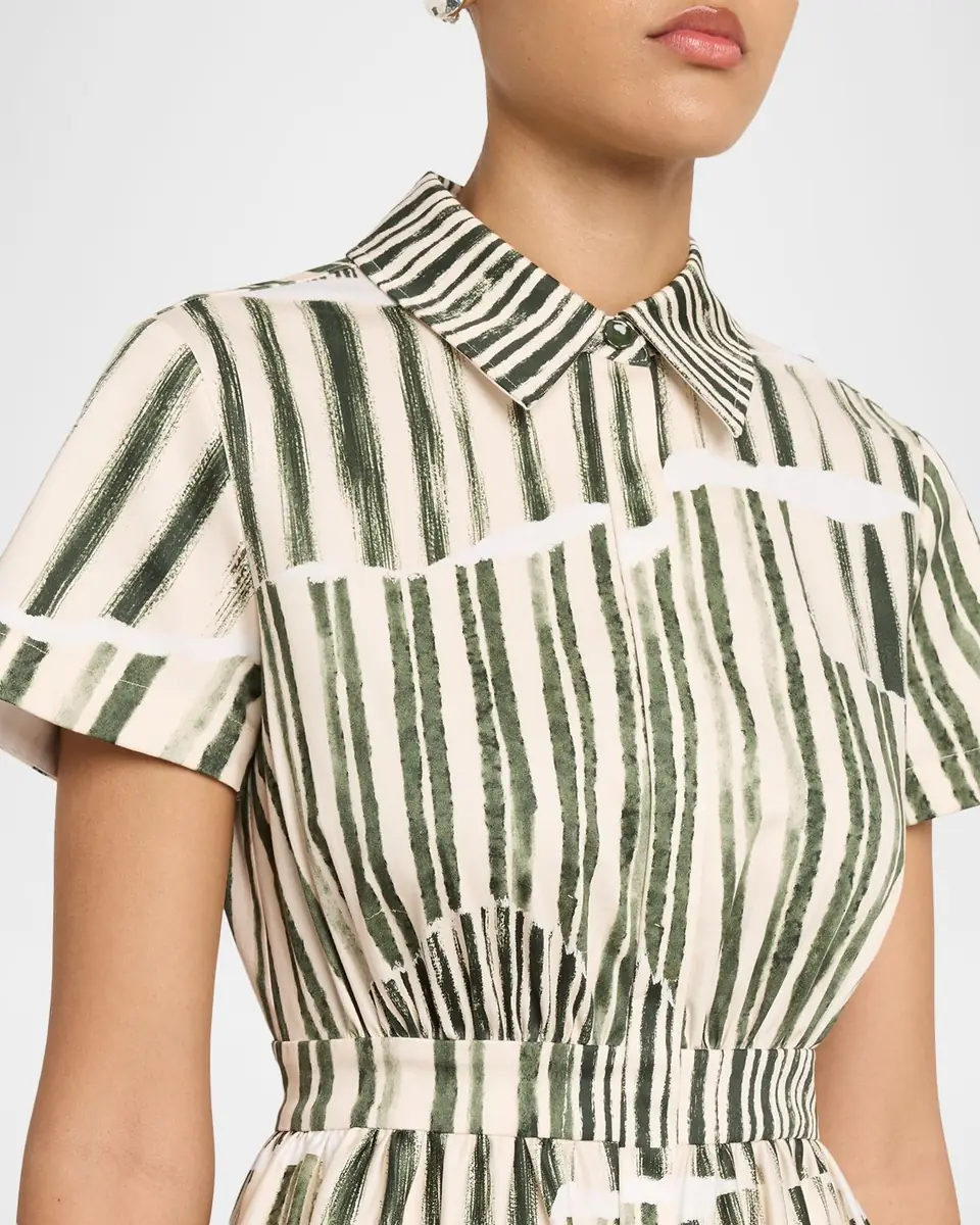 Jason Wu Collection Stripe Collage-Print Short-Sleeve Midi Shirtdress | Thumbnail 5 Jason Wu Collection Stripe Collage-Print Short-Sleeve Midi Shirtdress | Thumbnail 5