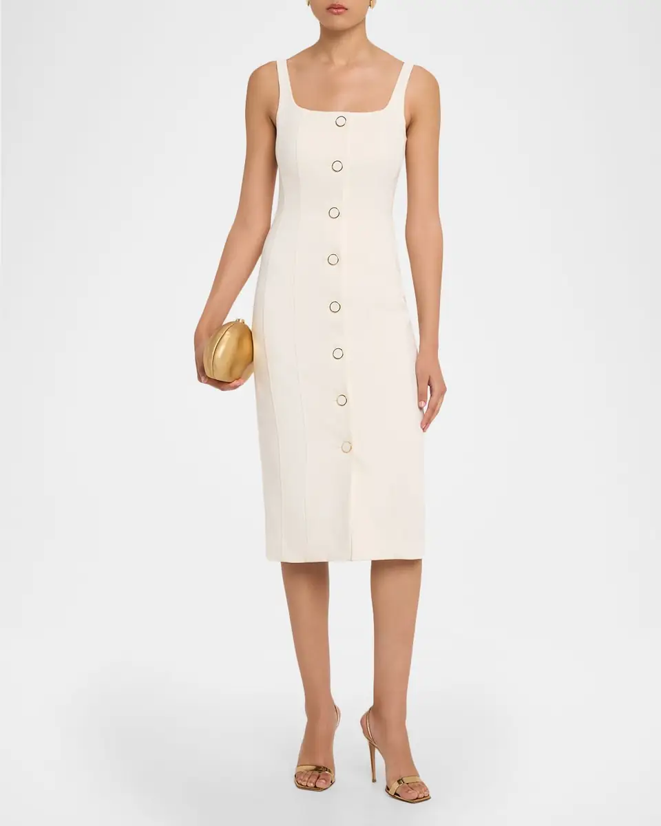 Veronica Beard Liana Sleeveless Buttoned Midi Dress | Thumbnail 2 Veronica Beard Liana Sleeveless Buttoned Midi Dress | Thumbnail 2