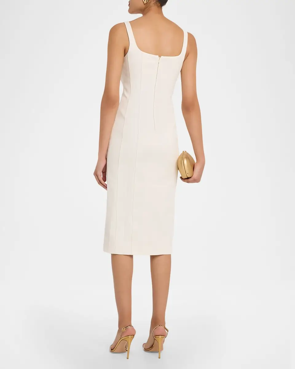 Veronica Beard Liana Sleeveless Buttoned Midi Dress | Thumbnail 3 Veronica Beard Liana Sleeveless Buttoned Midi Dress | Thumbnail 3