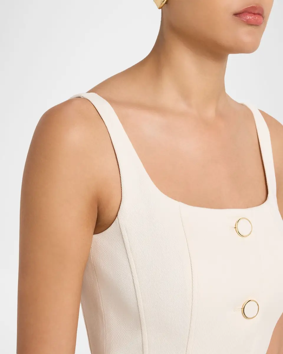 Veronica Beard Liana Sleeveless Buttoned Midi Dress | Thumbnail 5 Veronica Beard Liana Sleeveless Buttoned Midi Dress | Thumbnail 5