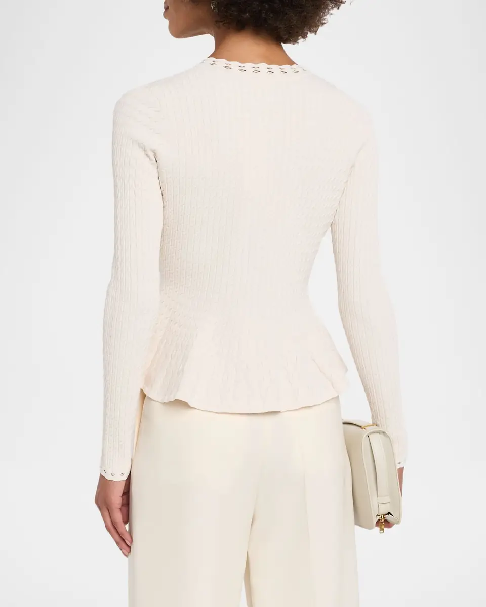 Jason Wu Collection Cable Knit Peplum Top | Thumbnail 3 Jason Wu Collection Cable Knit Peplum Top | Thumbnail 3