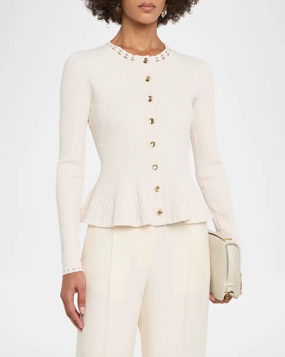 Jason Wu Collection Cable Knit Peplum Top | Thumbnail 4 Jason Wu Collection Cable Knit Peplum Top | Thumbnail 4