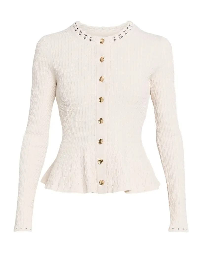 Jason Wu Collection Cable Knit Peplum Top | Image 1 Jason Wu Collection Cable Knit Peplum Top | Image 1