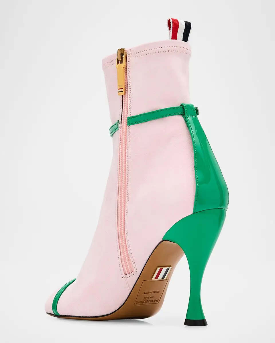 Thom Browne 105mm Trompe L 'oeil Suede Booties | Thumbnail 4 Thom Browne 105mm Trompe L 'oeil Suede Booties | Thumbnail 4