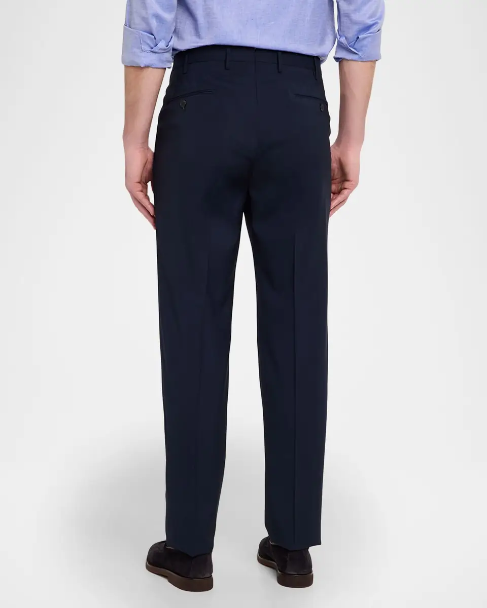 Incotex Men's Slim-Fit Tropical Wool Trousers | Thumbnail 3