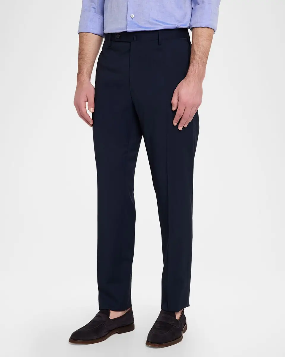 Incotex Men's Slim-Fit Tropical Wool Trousers | Thumbnail 4