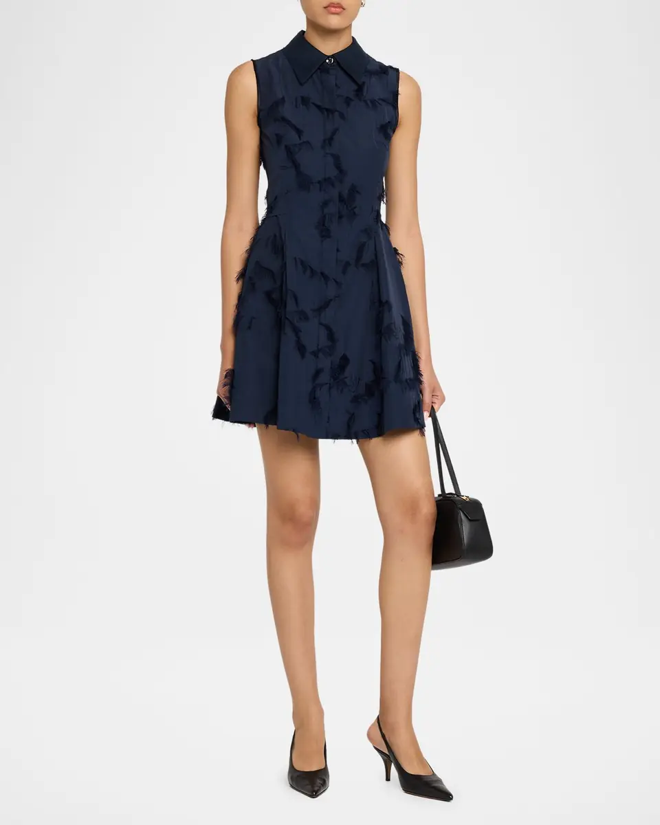 Jason Wu Collection Sleeveless Fringed Cotton Fil Coupe Mini Shirtdress | Thumbnail 4 Jason Wu Collection Sleeveless Fringed Cotton Fil Coupe Mini Shirtdress | Thumbnail 4
