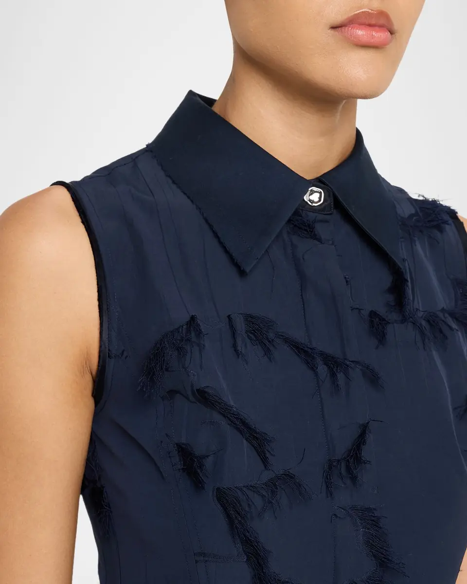 Jason Wu Collection Sleeveless Fringed Cotton Fil Coupe Mini Shirtdress | Thumbnail 5 Jason Wu Collection Sleeveless Fringed Cotton Fil Coupe Mini Shirtdress | Thumbnail 5