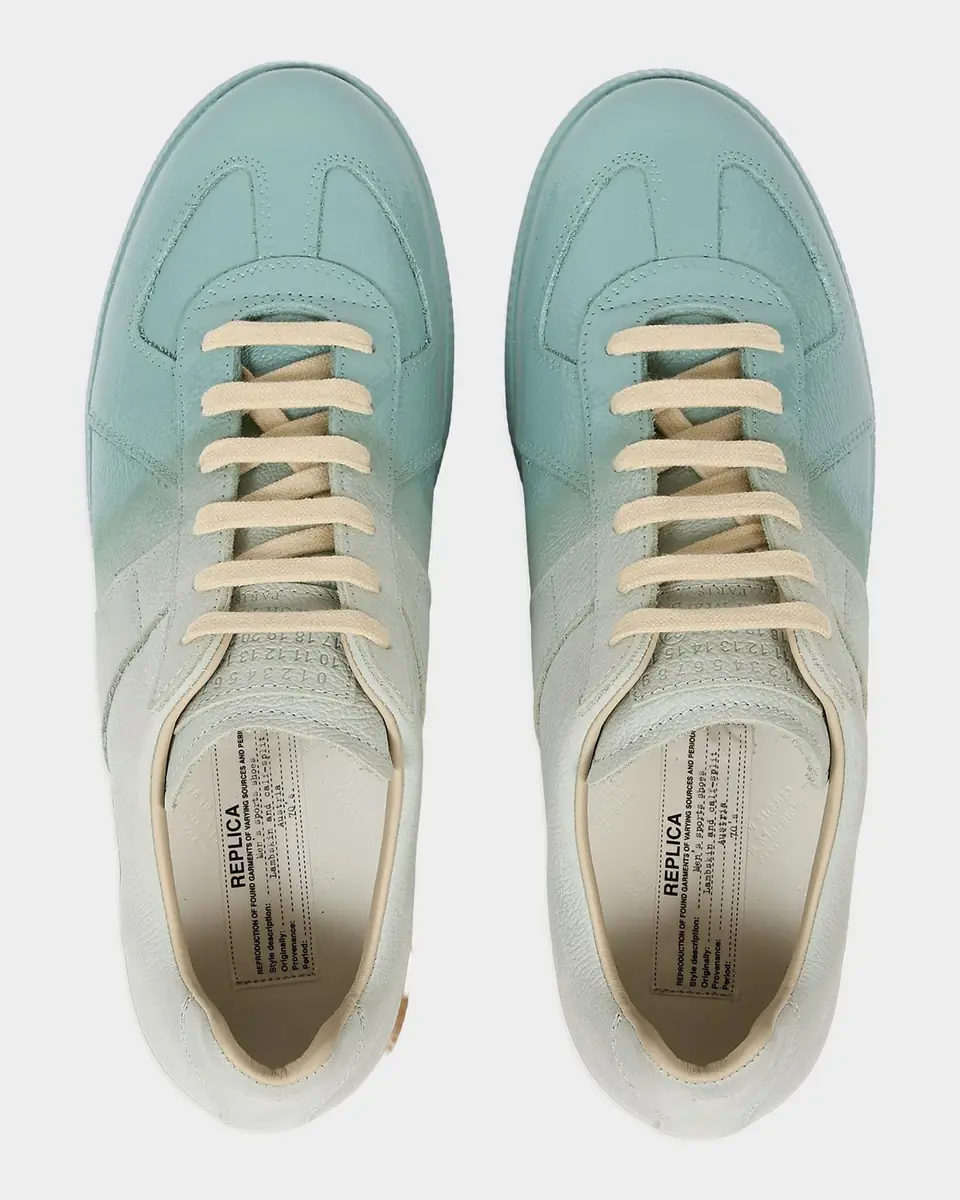 Maison Margiela Men's Replica Sprayed Leather Low-Top Sneakers | Thumbnail 4 Maison Margiela Men's Replica Sprayed Leather Low-Top Sneakers | Thumbnail 4