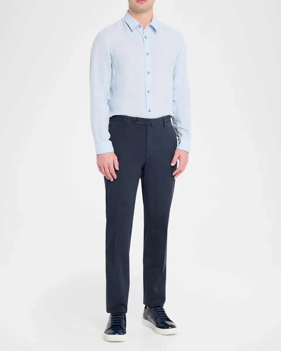 Incotex Men's Pressed-Crease Cotton Trousers | Thumbnail 2 Incotex Men's Pressed-Crease Cotton Trousers | Thumbnail 2
