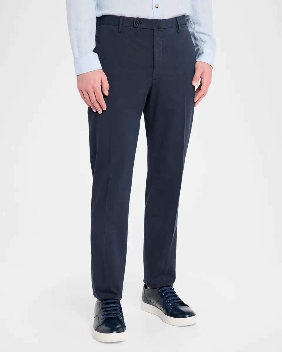Incotex Men's Pressed-Crease Cotton Trousers | Thumbnail 4 Incotex Men's Pressed-Crease Cotton Trousers | Thumbnail 4