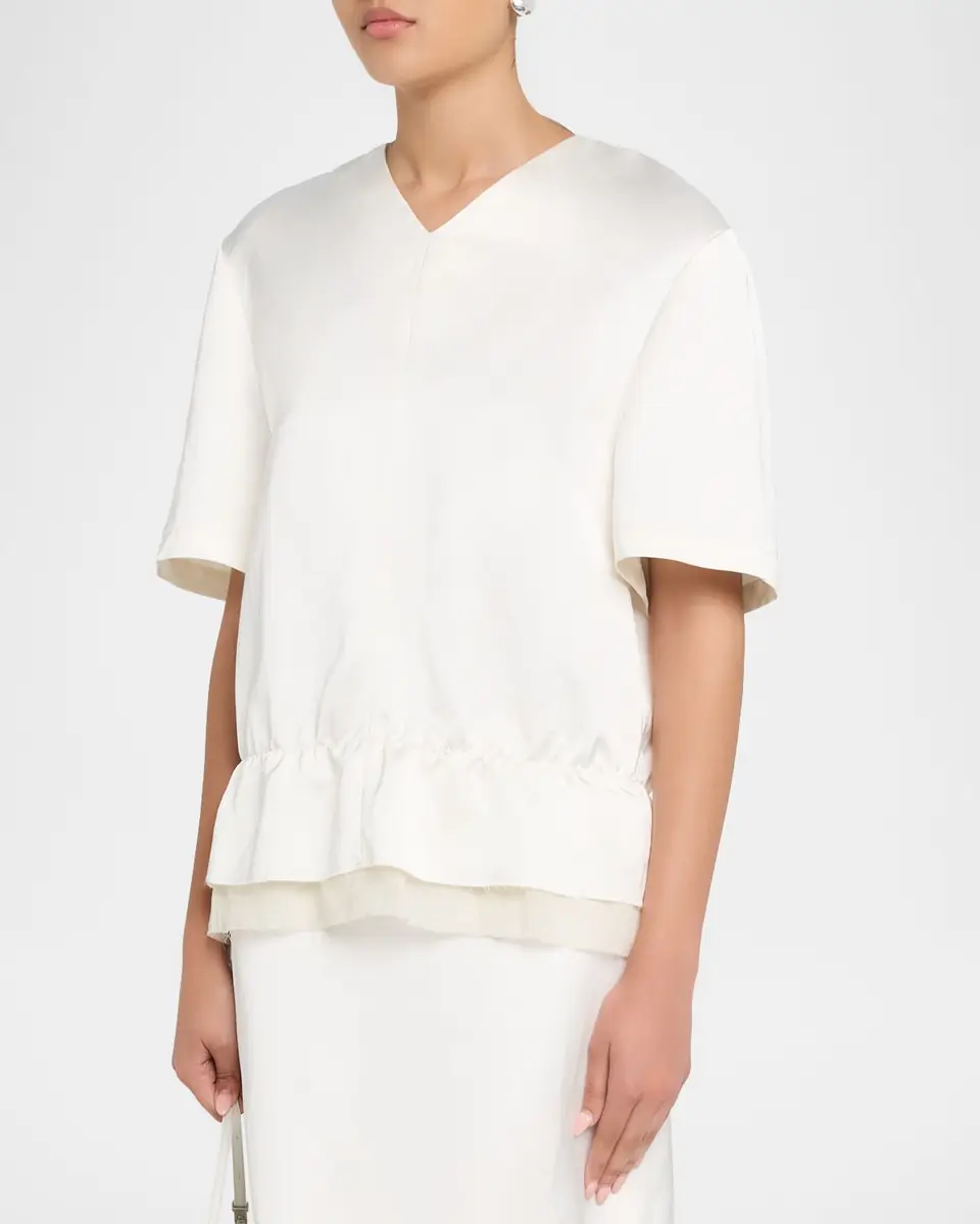 Toteme V-Neck Satin Pullover | Thumbnail 4 Toteme V-Neck Satin Pullover | Thumbnail 4