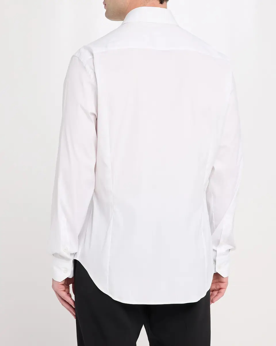 Giorgio Armani Men's Solid Stretch Poplin Sport Shirt | Thumbnail 3 Giorgio Armani Men's Solid Stretch Poplin Sport Shirt | Thumbnail 3