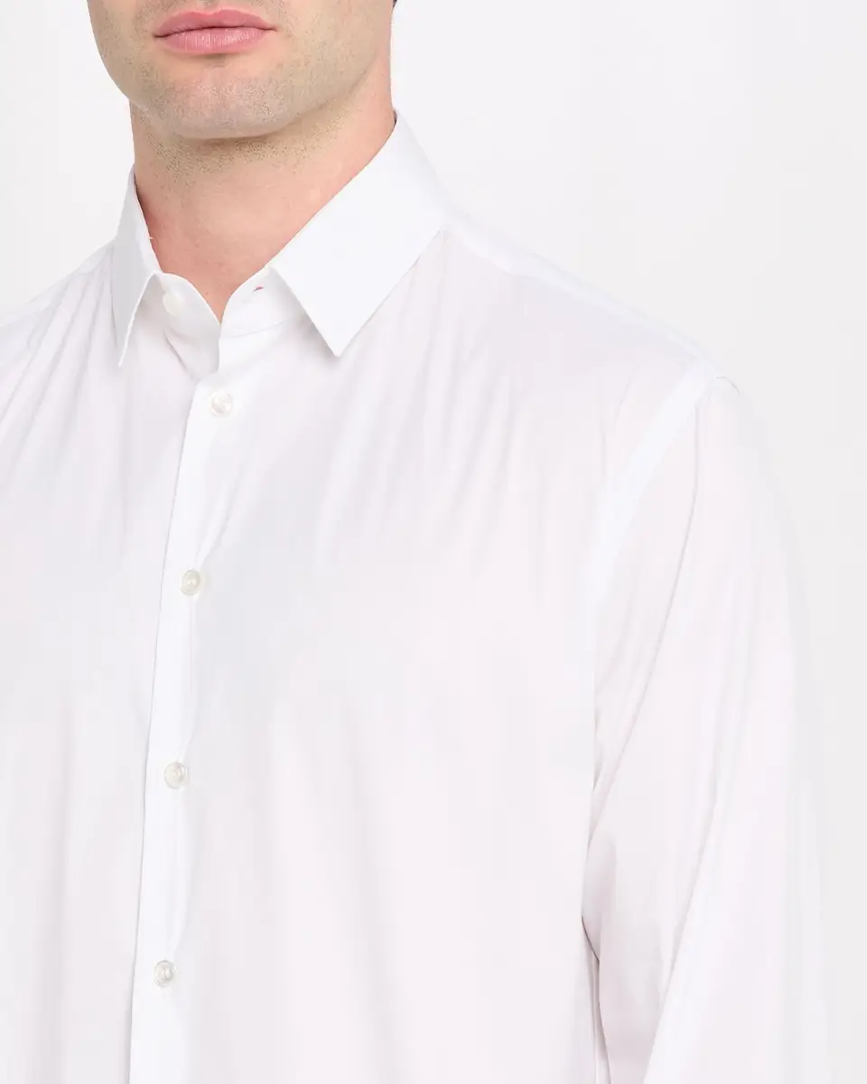 Giorgio Armani Men's Solid Stretch Poplin Sport Shirt | Thumbnail 5 Giorgio Armani Men's Solid Stretch Poplin Sport Shirt | Thumbnail 5