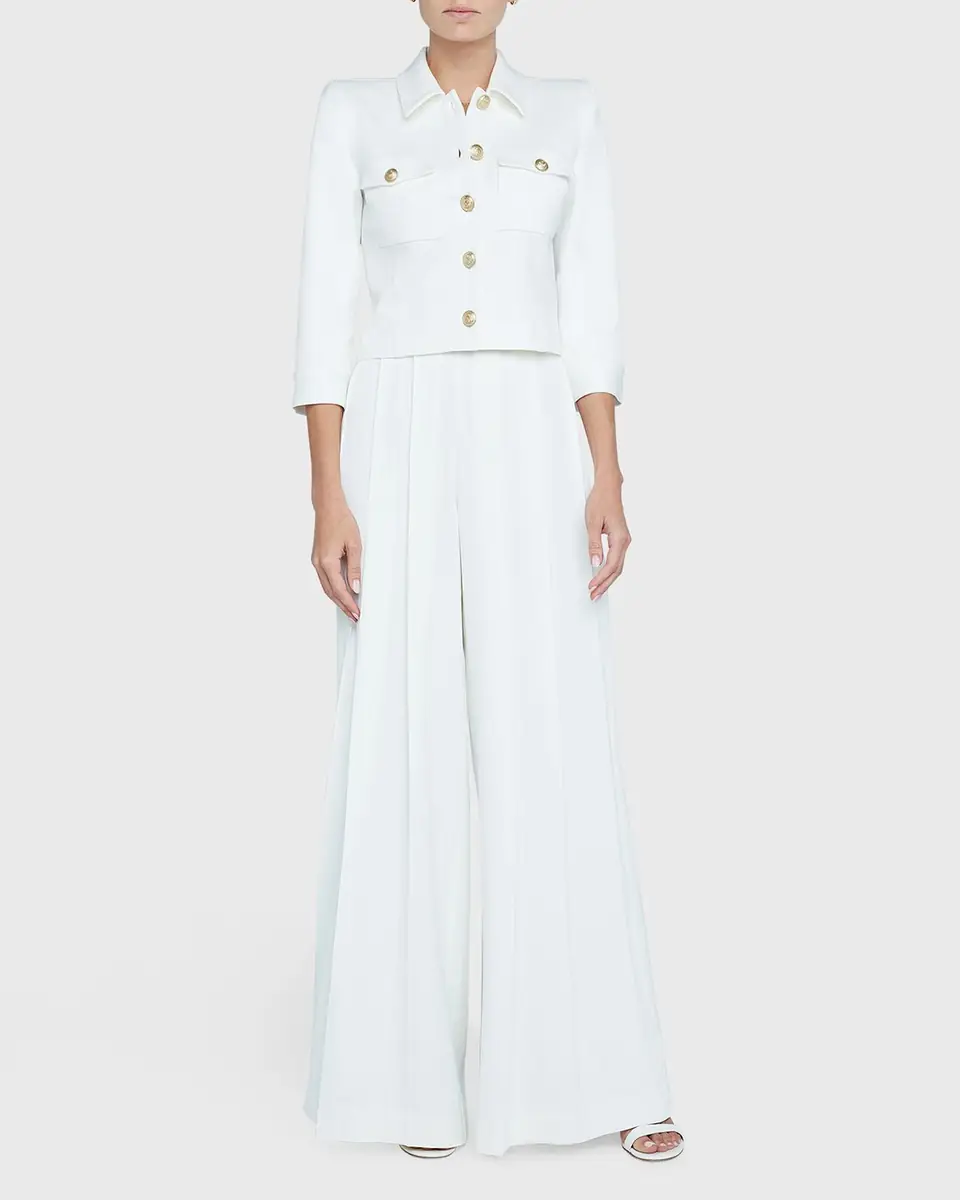 L'Agence Nova Mid-Rise Wide-Leg Pleated Pants | Thumbnail 2