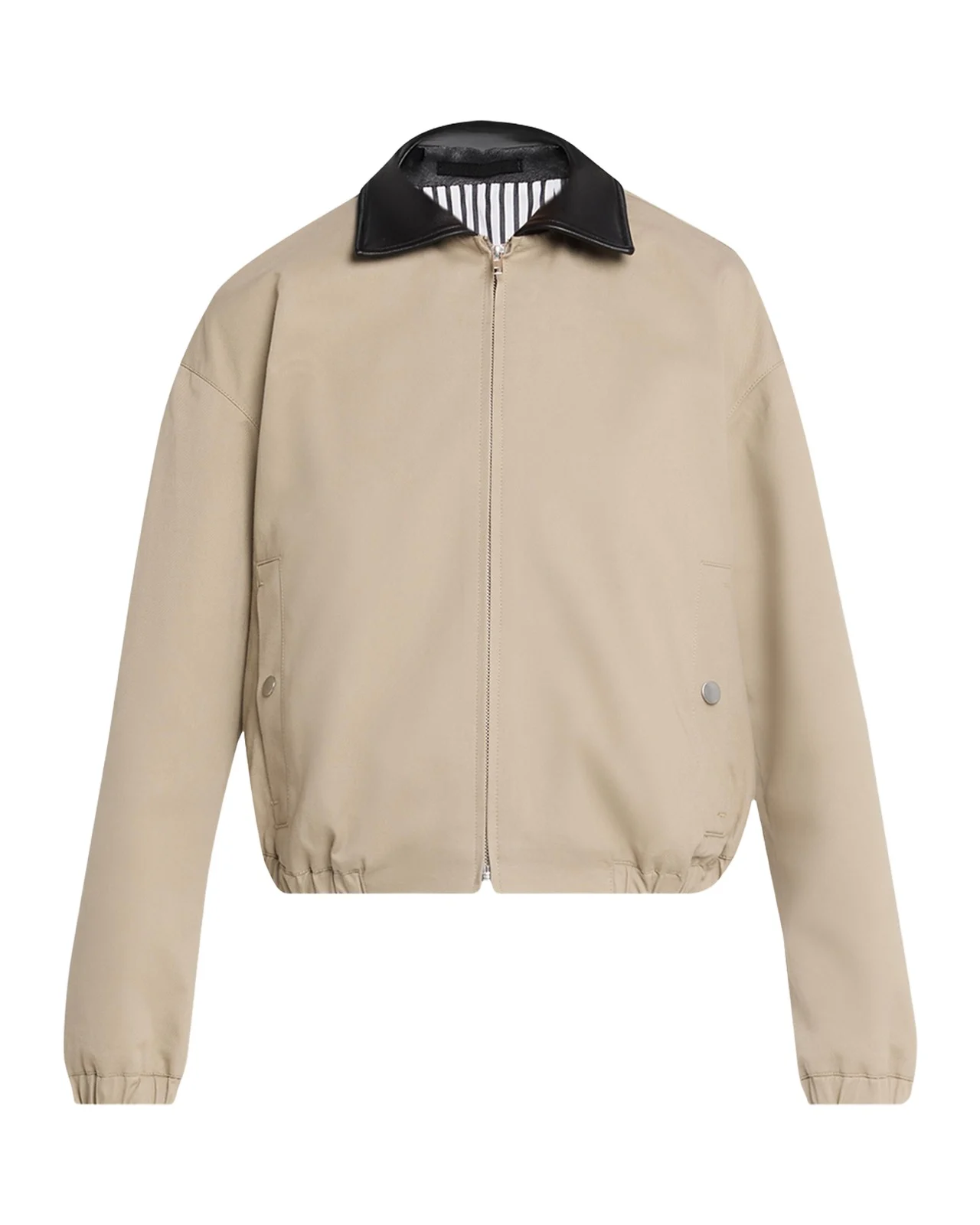 Leather-Collar Cotton Twill Flight Jacket Leather-Collar Cotton Twill Flight Jacket