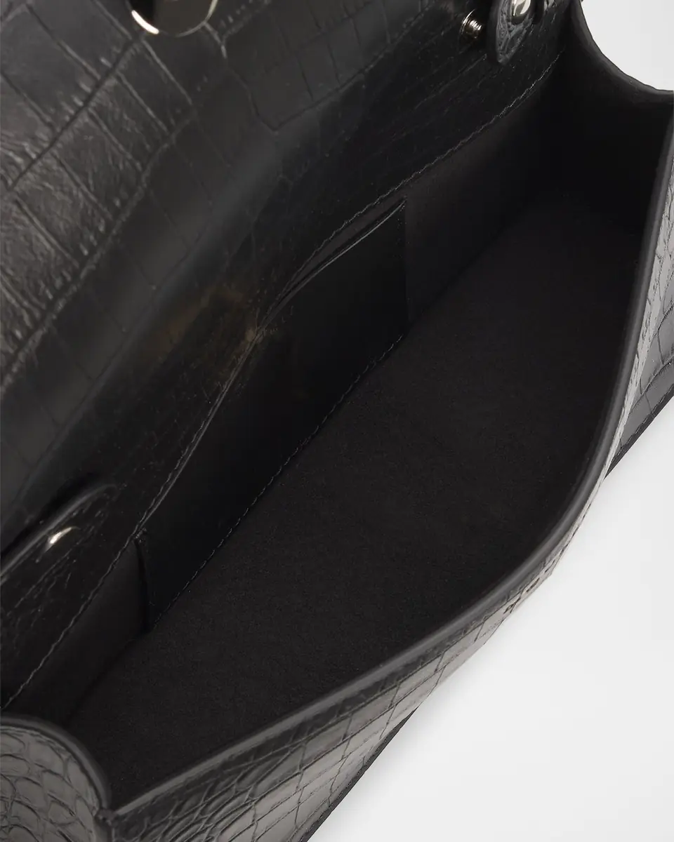 Alexander McQueen Jeweled Croc-Embossed Leather Shoulder Bag | Thumbnail 3 Alexander McQueen Jeweled Croc-Embossed Leather Shoulder Bag | Thumbnail 3