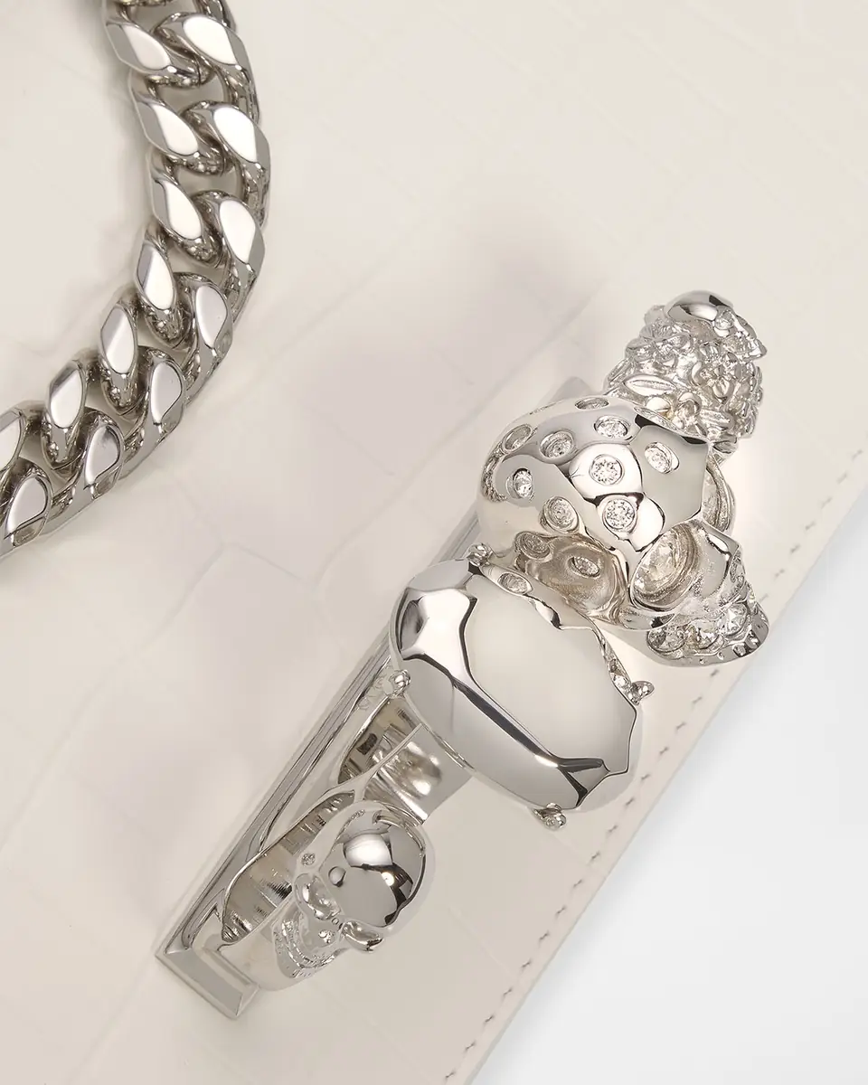 Alexander McQueen Jeweled Croc-Embossed Leather Shoulder Bag | Thumbnail 8 Alexander McQueen Jeweled Croc-Embossed Leather Shoulder Bag | Thumbnail 8
