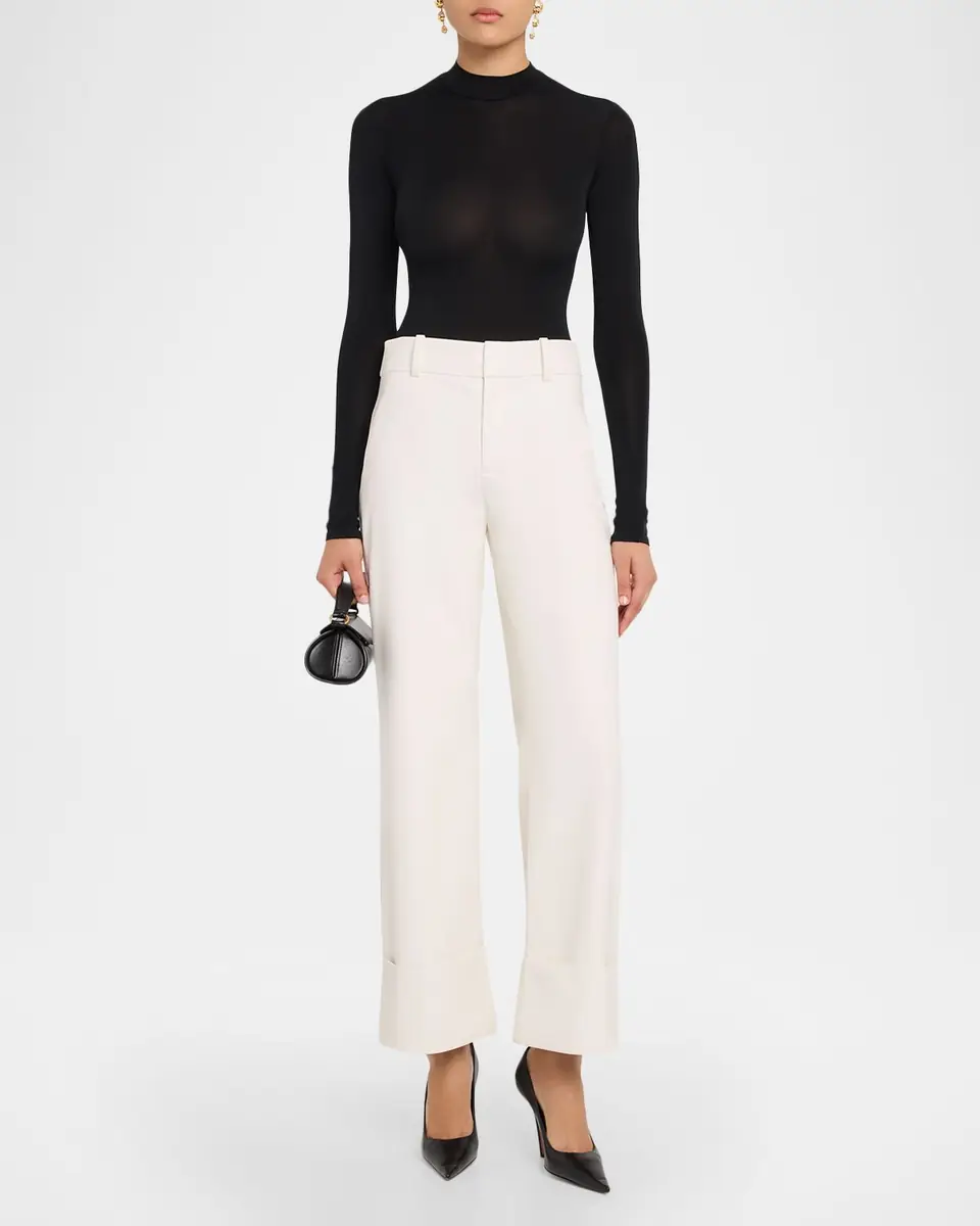 Alice + Olivia Alexander Vegan Leather Cuffed Pants | Thumbnail 2