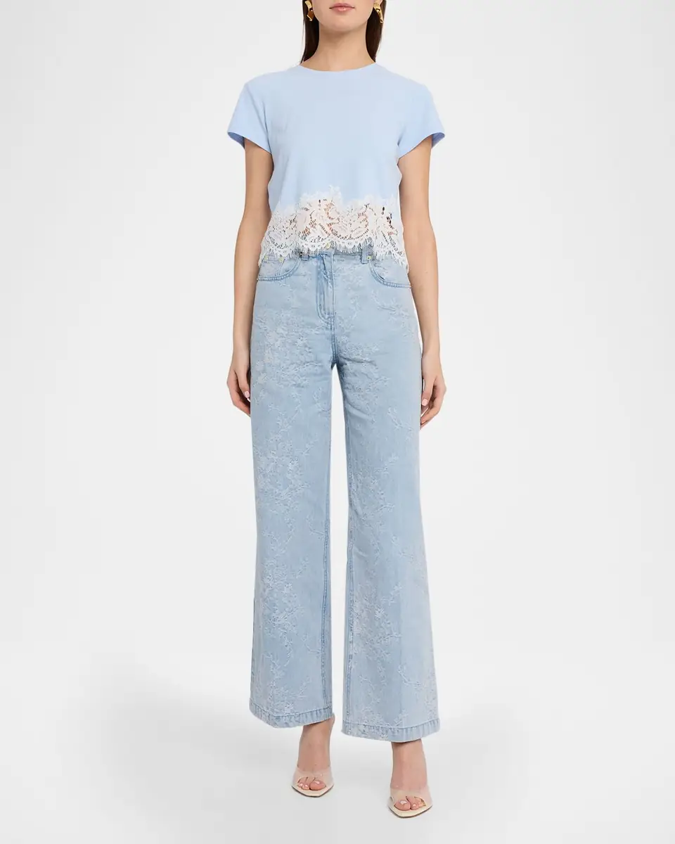 Generation Love Paige Ribbed Lace-Trim T-Shirt | Thumbnail 2 Generation Love Paige Ribbed Lace-Trim T-Shirt | Thumbnail 2