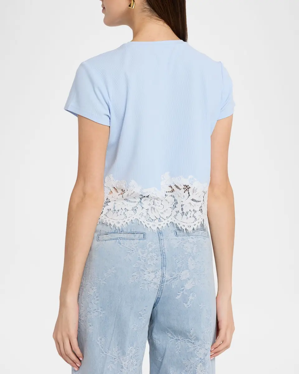 Generation Love Paige Ribbed Lace-Trim T-Shirt | Thumbnail 3 Generation Love Paige Ribbed Lace-Trim T-Shirt | Thumbnail 3