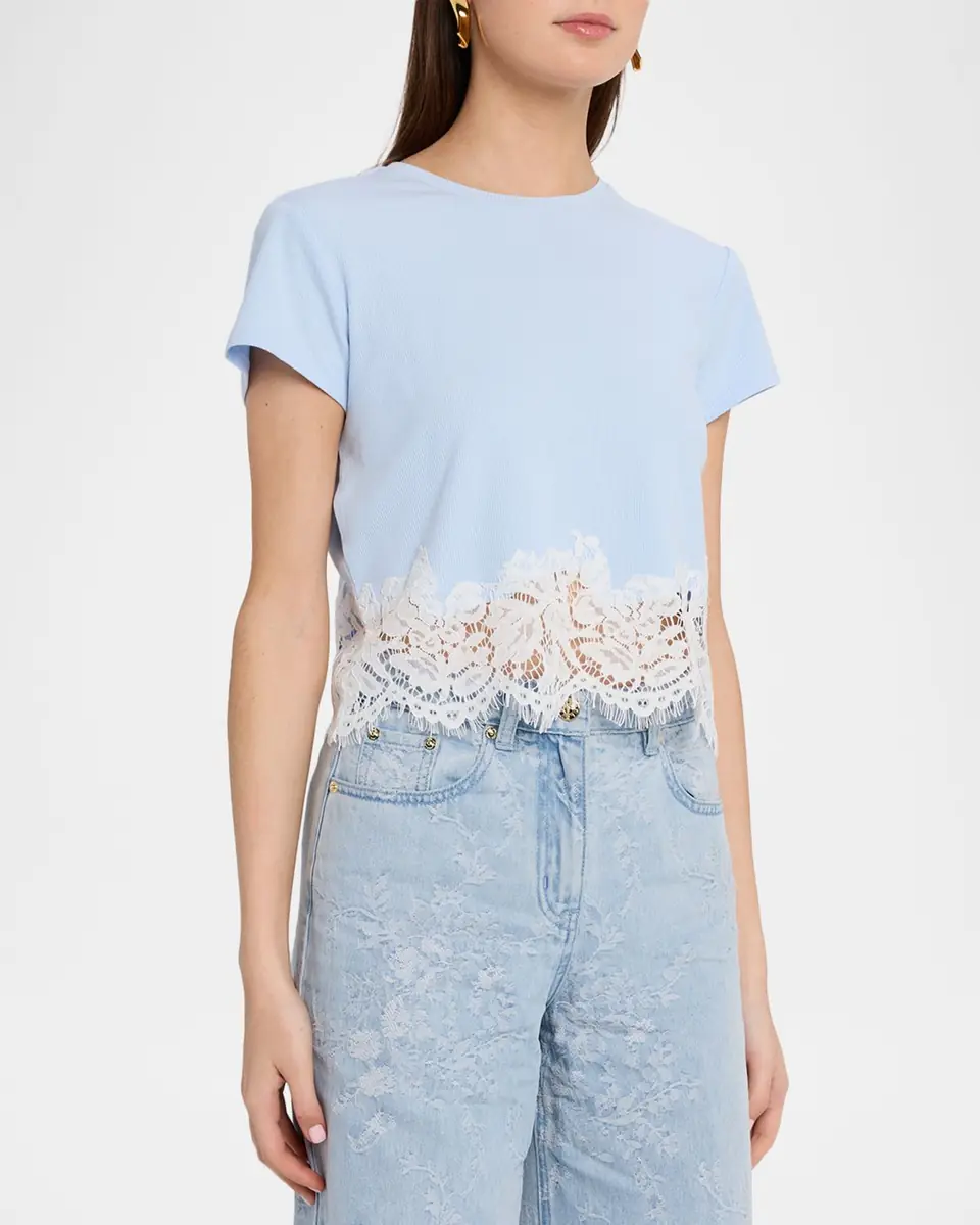 Generation Love Paige Ribbed Lace-Trim T-Shirt | Thumbnail 4 Generation Love Paige Ribbed Lace-Trim T-Shirt | Thumbnail 4