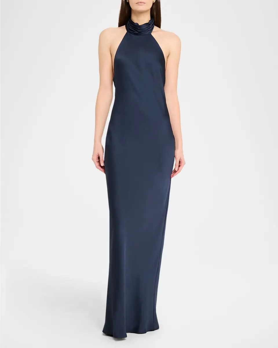 Ramy Brook Tatiana Low-Cut Halter Column Gown | Thumbnail 2 Ramy Brook Tatiana Low-Cut Halter Column Gown | Thumbnail 2