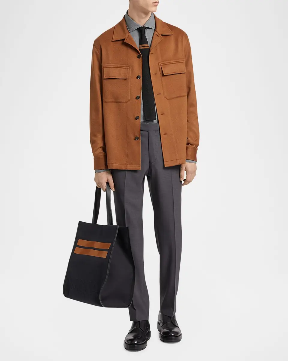 Zegna Men's High Performance Flat-Front Trousers | Thumbnail 2 Zegna Men's High Performance Flat-Front Trousers | Thumbnail 2