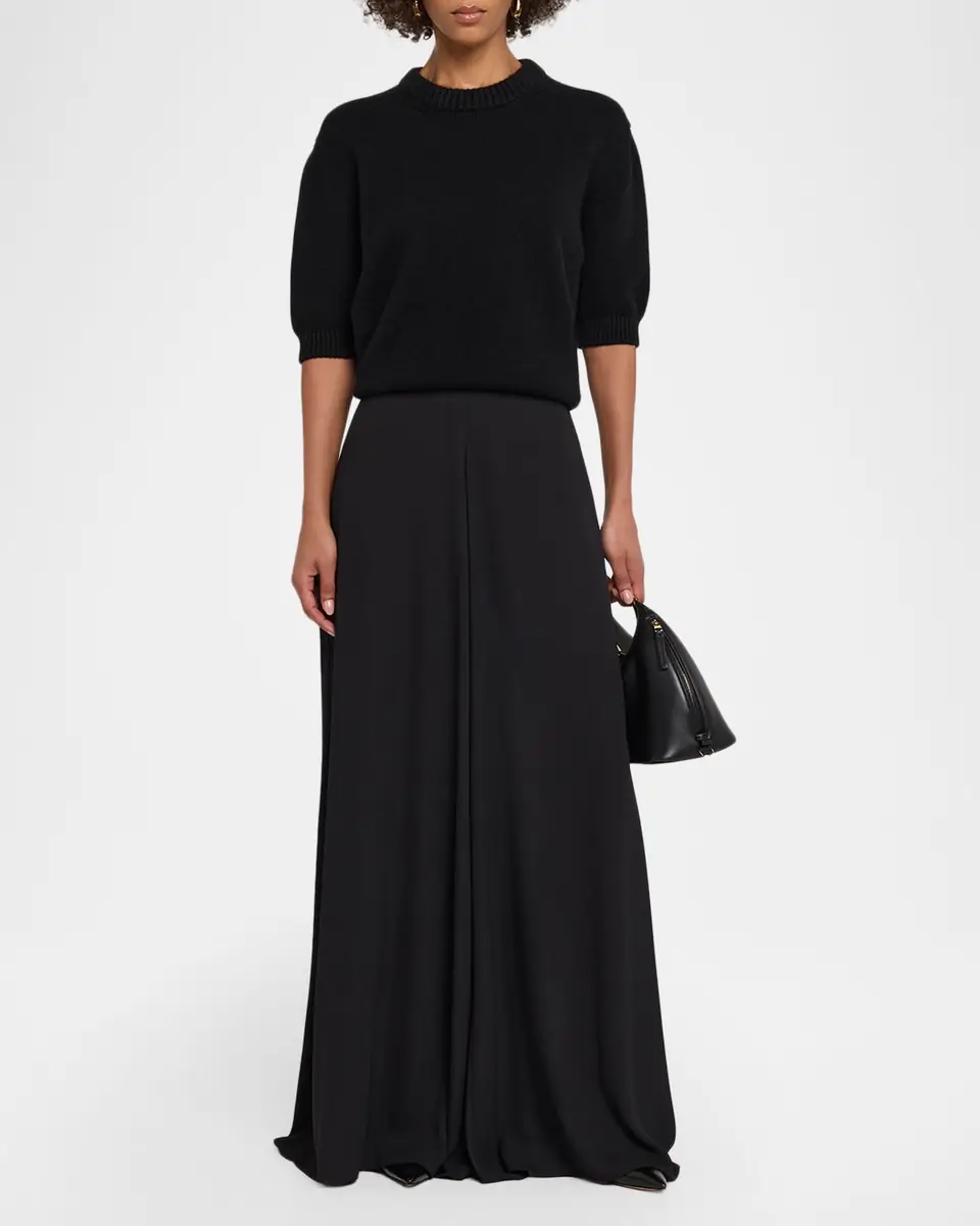 Lapointe Georgette Wide-Leg Pants with Pockets | Thumbnail 2 Lapointe Georgette Wide-Leg Pants with Pockets | Thumbnail 2