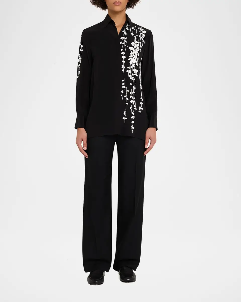 Kiton Embellished Silk Button-Down Shirt | Thumbnail 2 Kiton Embellished Silk Button-Down Shirt | Thumbnail 2