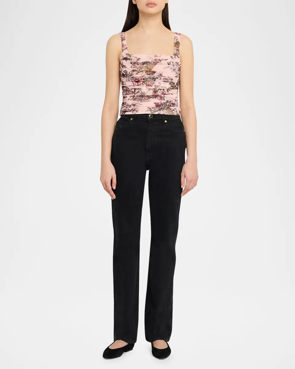 L'Agence Rasha Shirred Tank Top | Thumbnail 2 L'Agence Rasha Shirred Tank Top | Thumbnail 2