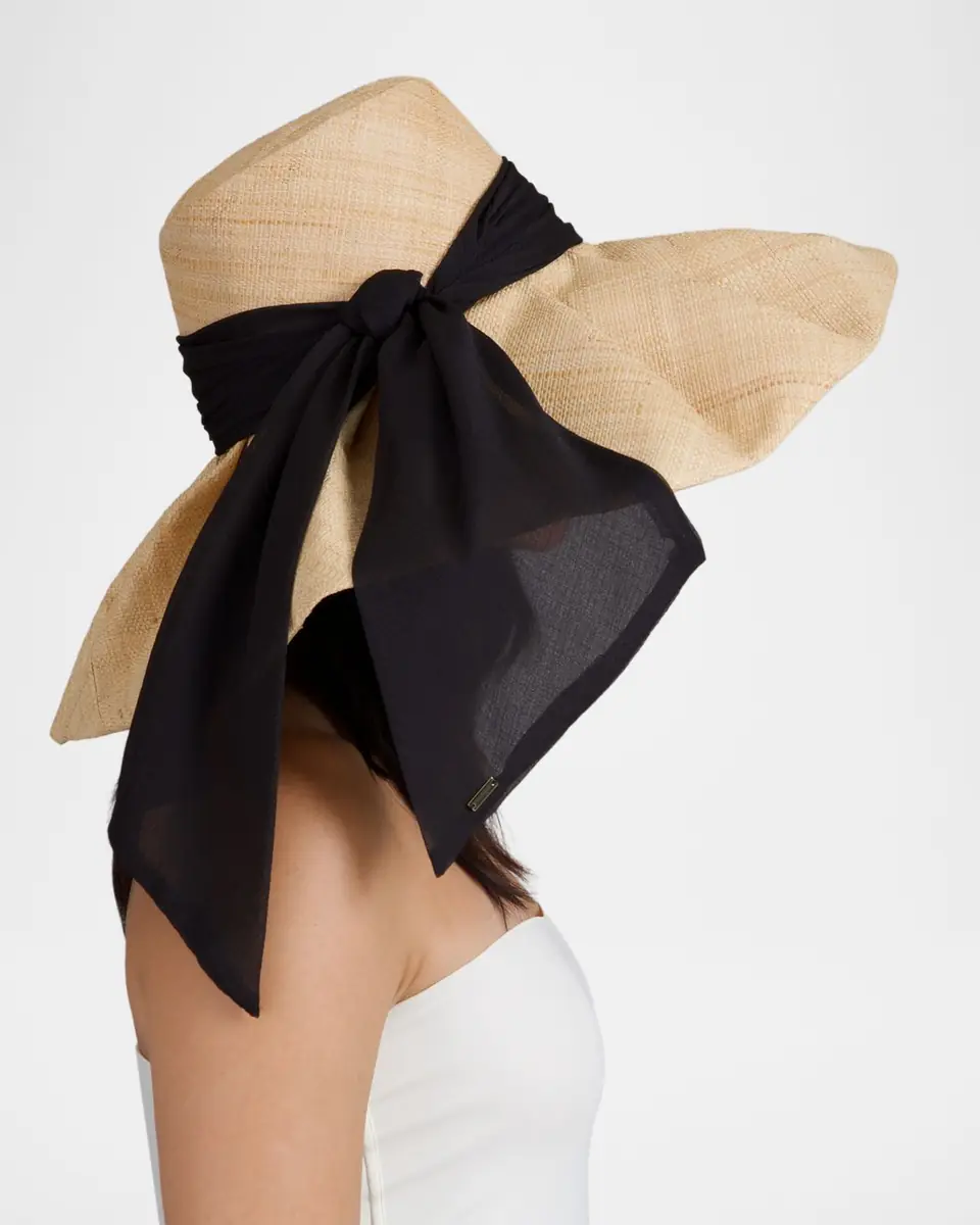 Eugenia Kim Bella Raffia Sun Hat with Chiffon Scarf | Thumbnail 2 Eugenia Kim Bella Raffia Sun Hat with Chiffon Scarf | Thumbnail 2